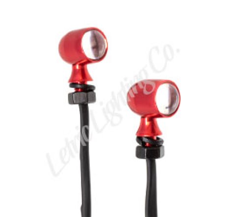 Letric Lighting 12mm Mini White Running Amber Turn Signal LEDs - Red Anodized
