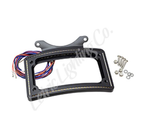 Letric Lighting 10-13 Road Glide Perfect Plate Light Black Curved License Plate Frame