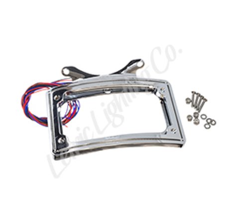Letric Lighting 12-16 Dyna Switchbach Perfect Plate Light Chrome Curved License Plate Frame