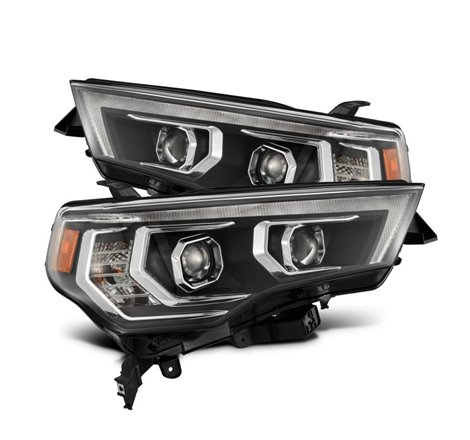 AlphaRex 14-22 Toyota 4Runner LUXX-Series LED Proj Headlights Blk w/Actv Light & Seq. Sig + DRL