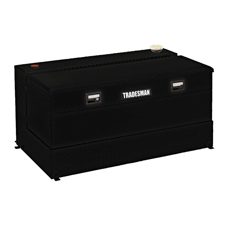 Tradesman Aluminum L-Shape Liquid Storage Tank Combo (48in. / 80 Gallon Capacity) - Black