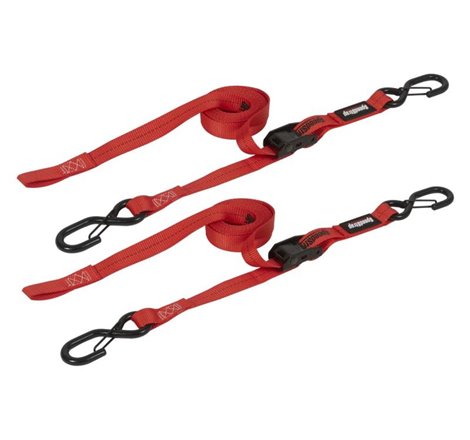 SpeedStrap 1In x 10Ft CAM-Lock Tie Down w/ Snap FtSFt Hooks (2 Pack) - Red