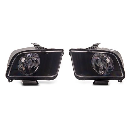 Raxiom 05-09 Ford Mustang Axial Series OEM Style Rep Headlights- Chrome Housing (Clear Lens)