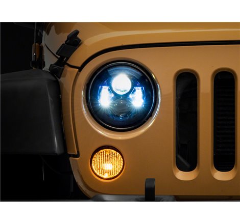 Raxiom 07-18 Jeep Wrangler JK 7-In LED Headlights- BlueHousing- Clear Lens
