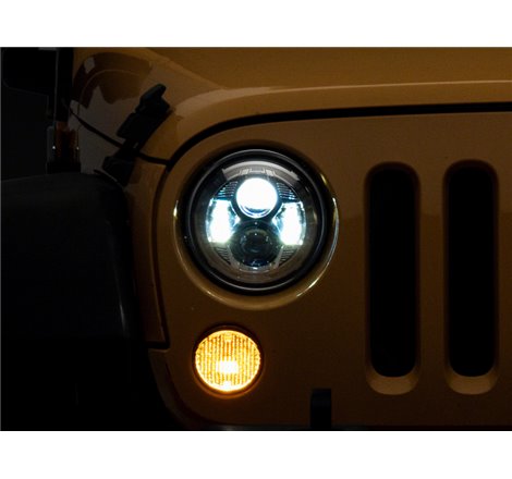 Raxiom 07-18 Jeep Wrangler JK 7-In LED Headlights- Chrome Housing (Clear Lens)