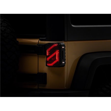 Raxiom 07-18 Jeep Wrangler JK Axial Series Trident LED Tail Lights- Blk Housing (Smoked Lens)