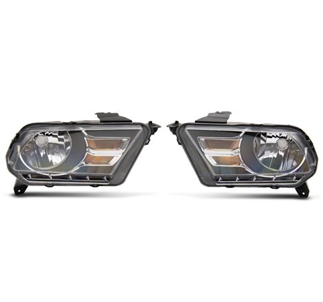 Raxiom 10-12 Ford Mustang Axial Series OEM Style Rep Headlights- Chrome Housing (Clear Lens)