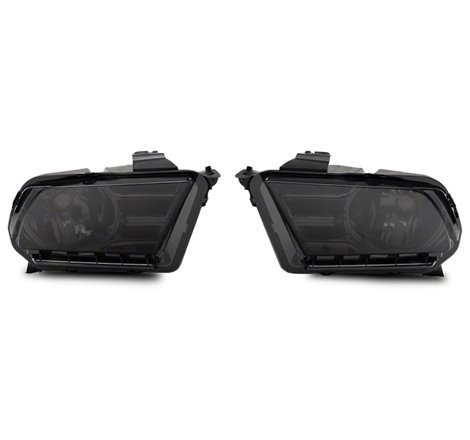 Raxiom 10-12 Ford Mustang Axial Series OEM Style Rep Headlights- Chrome Housing- Smoked Lens