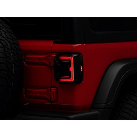 Raxiom 18-23 Jeep Wrangler JL Axial Series LED Tail Lights- Blk Housing (Smoked Lens)
