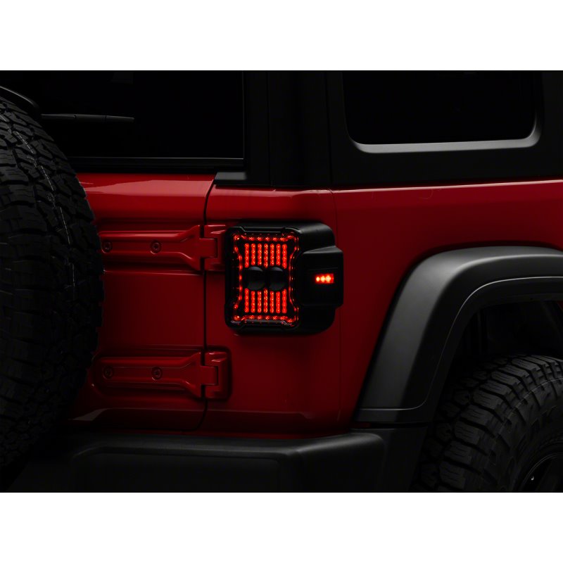 Raxiom 18-23 Jeep Wrangler JL Axial Series Linear LED Tail Lights- Blk Housing (Smoked Lens)