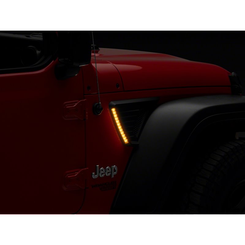 Raxiom 18-23 Jeep Wrangler JL LED Fender Vent Lighting w/ DRL and Turn Signal