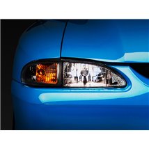 Raxiom 94-98 Ford Mustang Axial Series Cobra Style Headlights- Chrome Housing (Clear Lens)
