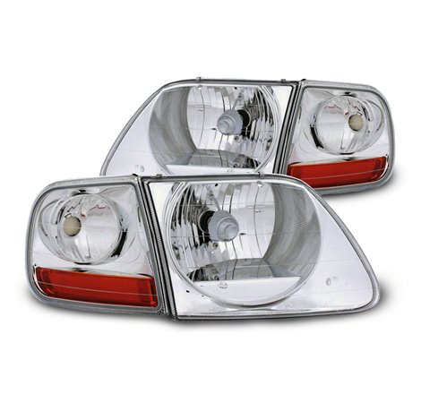 Raxiom 97-03 Ford F-150 G2 Euro Headlights w/ Parking Lights- Chrome Housing (Clear Lens)