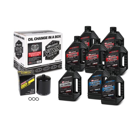 Maxima V-Twin Oil Change Kit Synthetic w/ Black Filter Milwaukee-Eight