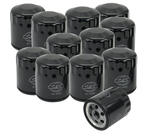 S&S Cycle Sportster/Evolution Models Black Oil Filters - 12 Pack
