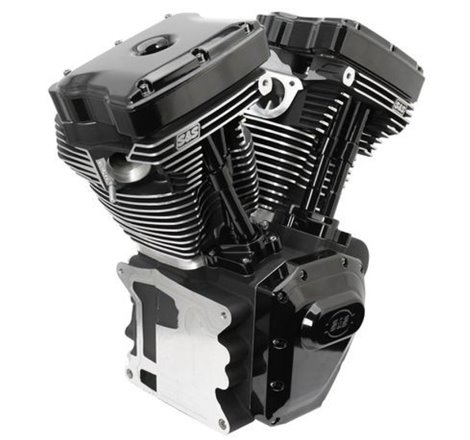 S&S Cycle 06-17 Dyna T124 Black Edition Long Block Engine - Wrinkle Black