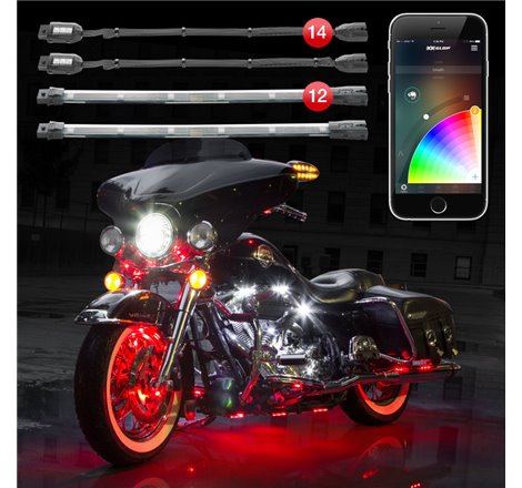 XK Glow Strip Million Color XKCHROME ATV/Motorcycle LED Accent Light Kit (14xPod + 12x10In)