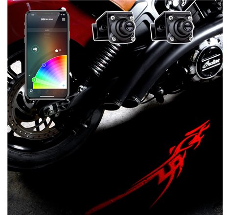 XK Glow Curb FX Bluetooth XKchrome App Waterproof LED Projector Welcome Light Tatoo Style 2pc