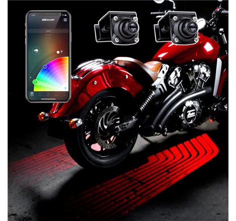 XK Glow Curb FX Bluetooth XKchrome App Waterproof LED Projector Welcome Light Angel Wing Style 2pc