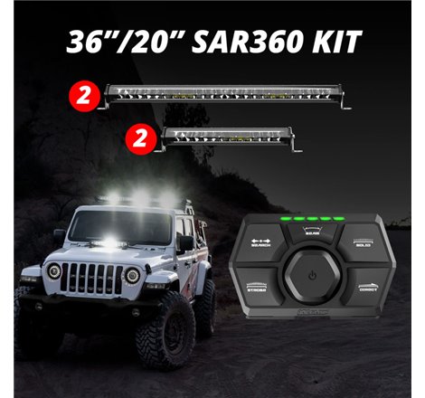 XK Glow SAR360 Light Bar Kit Emergency Search and Rescue Light System (2)36In (2)20In