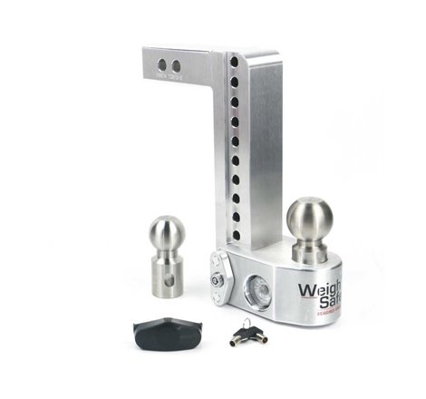 Weigh Safe 10in Drop Hitch w/Built-in Scale & 2in Shank (10K/12.5K GTWR) - Aluminum