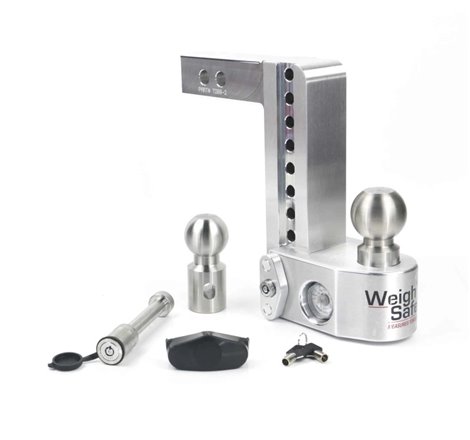 Weigh Safe 8in Drop Hitch w/Built-in Scale & 2in Shank (10K/12.5K GTWR) w/WS05 - Aluminum