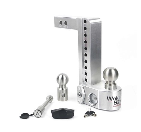 Weigh Safe 10in Drop Hitch w/Built-in Scale & 2in Shank (10K/12.5K GTWR) w/WS05 - Aluminum