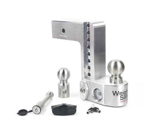 Weigh Safe 8in Drop Hitch w/Built-in Scale & 3in Shank (10K/21K GTWR) w/WS05 - Aluminum