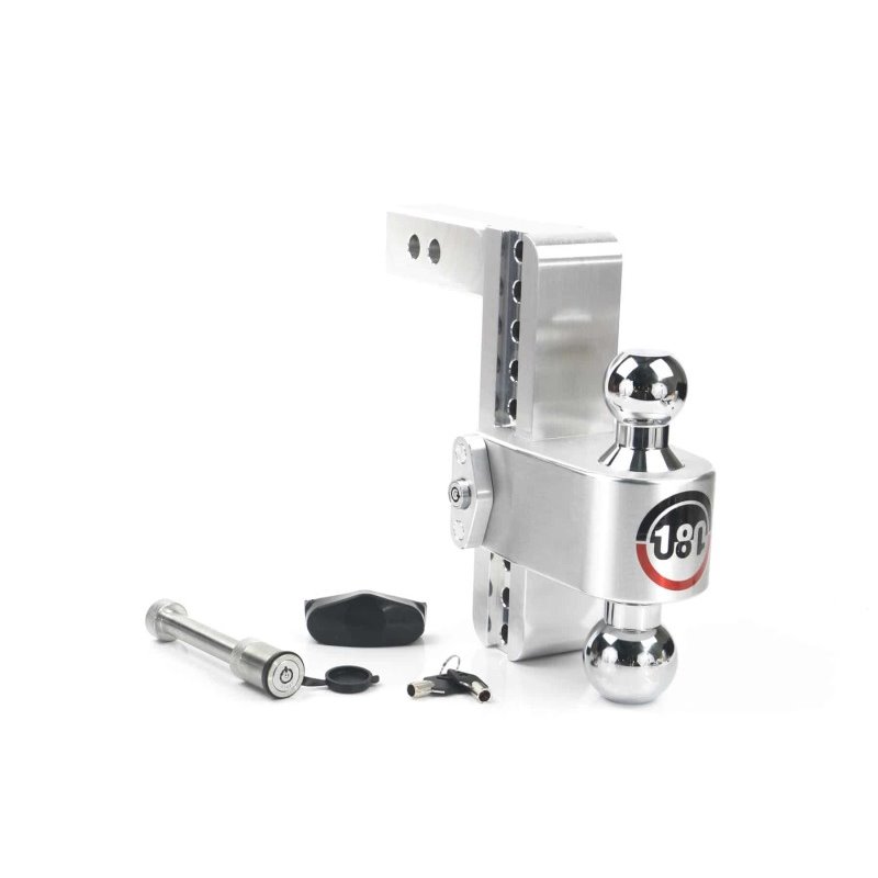 Weigh Safe 180 Hitch 8in Drop Hitch & 2in Shank (10K/12.5K GTWR) w/WS05 - Aluminum