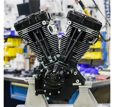 S&S Cycle 84-99 BT Black Edition V124 Long Block Engine w/ 640 Cams & Chrome Billet Gear Cover
