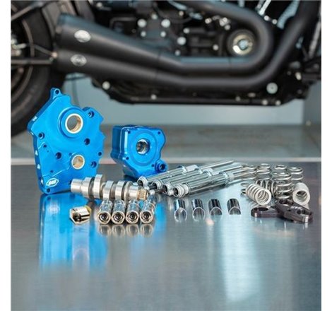 S&S Cycle 2017+ Oil Cooled M8 Models Chain Drive 550C Cam Chest Kit w/ Chrome Pushrod Tubes