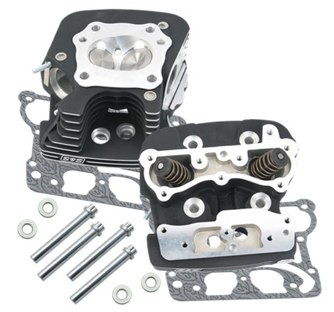 S&S Cycle 99-05 BT Super Stock 79cc Cylinder Head Kit - Wrinkle Black