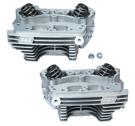 S&S Cycle 84-99 BT Super Stock Cylinder Heads - Wrinkle Natural Aluminum Finish