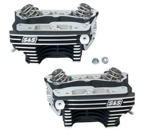 S&S Cycle 84-99 BT Super Stock Cylinder Heads - Wrinkle Black Aluminum Finish