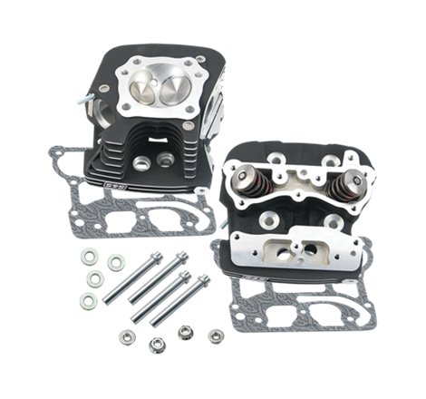 S&S Cycle 2006 Dyna 91cc .032in Manifold Surface Cylinder Heads - Wrinkle Black
