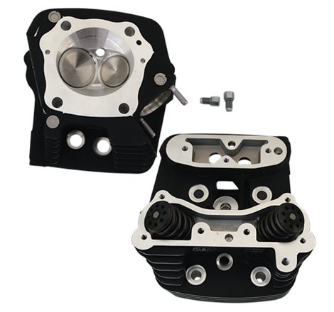 S&S Cycle 84-99 BT 93cc Cylinder Head Kit For S&S 4in Bore - Wrinkle Black
