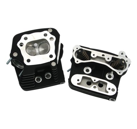 S&S Cycle 84-99 Performance Replacement Low Compression 76cc Cylinder Heads - Wrinkle Black