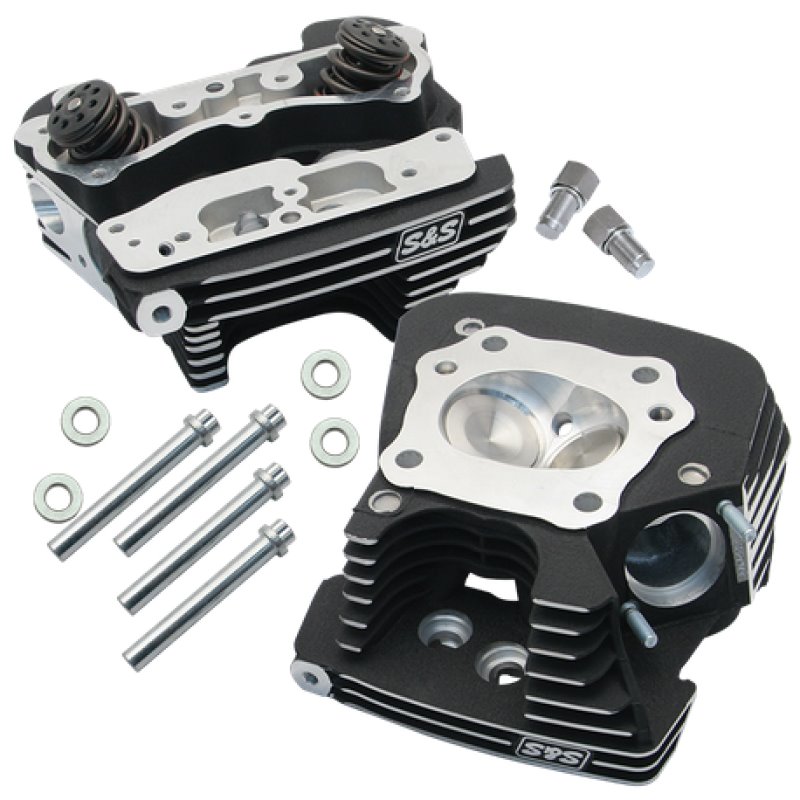 S&S Cycle 99-05 BT Super Stock 79cc Cylinder Head Kit - Wrinkle Black