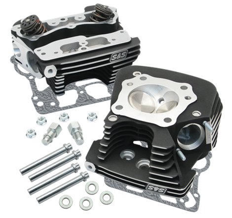 S&S Cycle 08-16 Touring Super Stock 89cc Cylinder Head Kit - Wrinkle Black