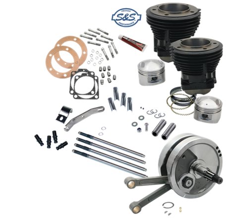 S&S Cycle 70-84 BT 93in Sidewinder Big Bore Stroker Kit - Gloss Black