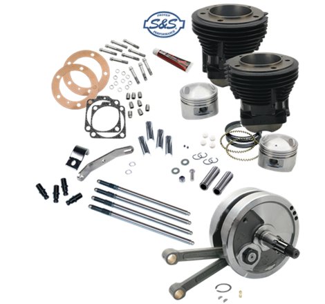 S&S Cycle 70-84 BT 93in Sidewinder High Compression Big Bore Stroker Kit - Gloss Black