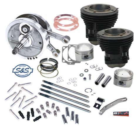 S&S Cycle 70-84 BT 96in Sidewinder Big Bore Stroker Kit - Gloss Black
