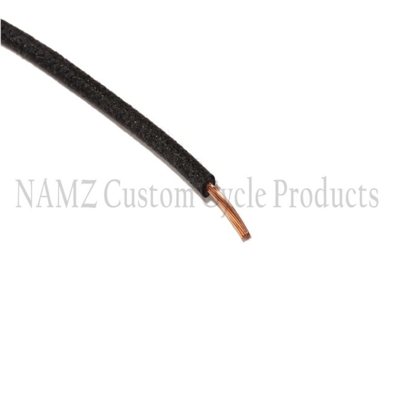 NAMZ OEM Color Cloth-Braided Wire 25ft. Pack 16g - Black