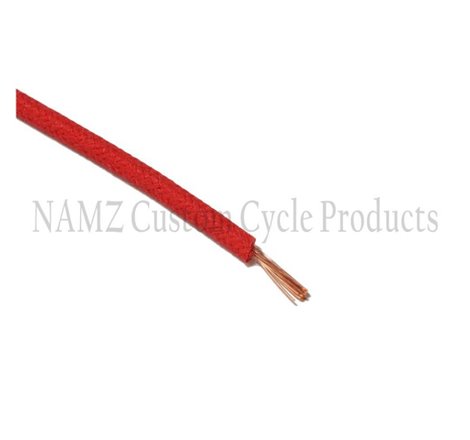 NAMZ OEM Color Cloth-Braided Wire 25ft. Pack 16g - Red
