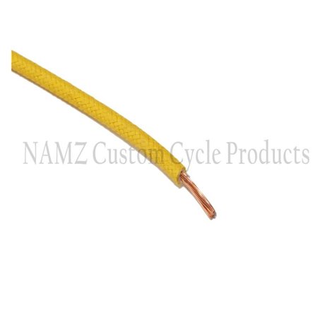 NAMZ OEM Color Cloth-Braided Wire 25ft. Pack 16g - Yellow