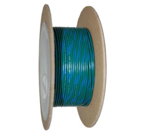 NAMZ OEM Color Primary Wire 100ft. Spool 18g - Green/Blue Stripe