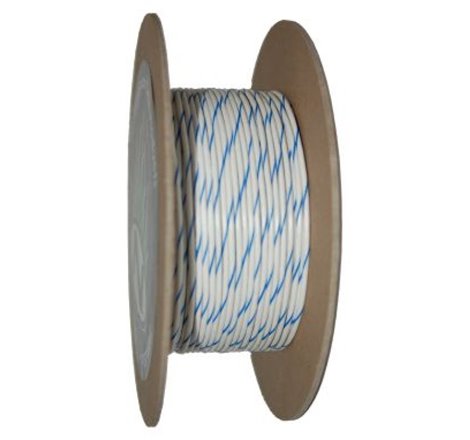 NAMZ OEM Color Primary Wire 100ft. Spool 18g - White/Blue Stripe