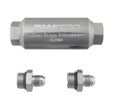 DeatschWerks 6AN 10 Micron 70mm Compact In-Line Fuel Filter Kit