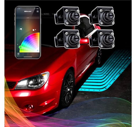 XK Glow Curb FX Bluetooth XKchrome App Waterproof LED Projector Welcome Light Angel Wing Style 4pc
