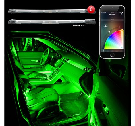 XK Glow Flex Strip Million Color XCHROME Smartphone App Controlled Undercar Kit 6x10In